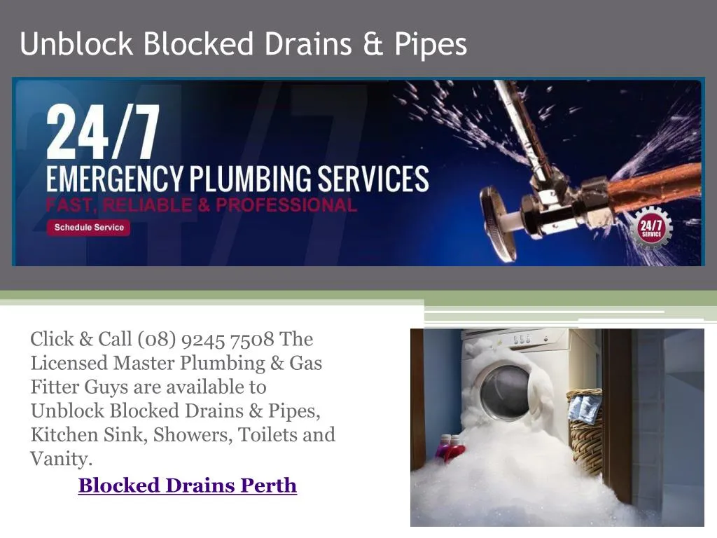 unblock blocked drains pipes n.