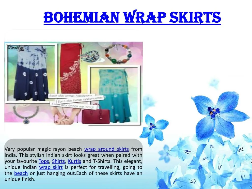 bohemian wrap skirts n.