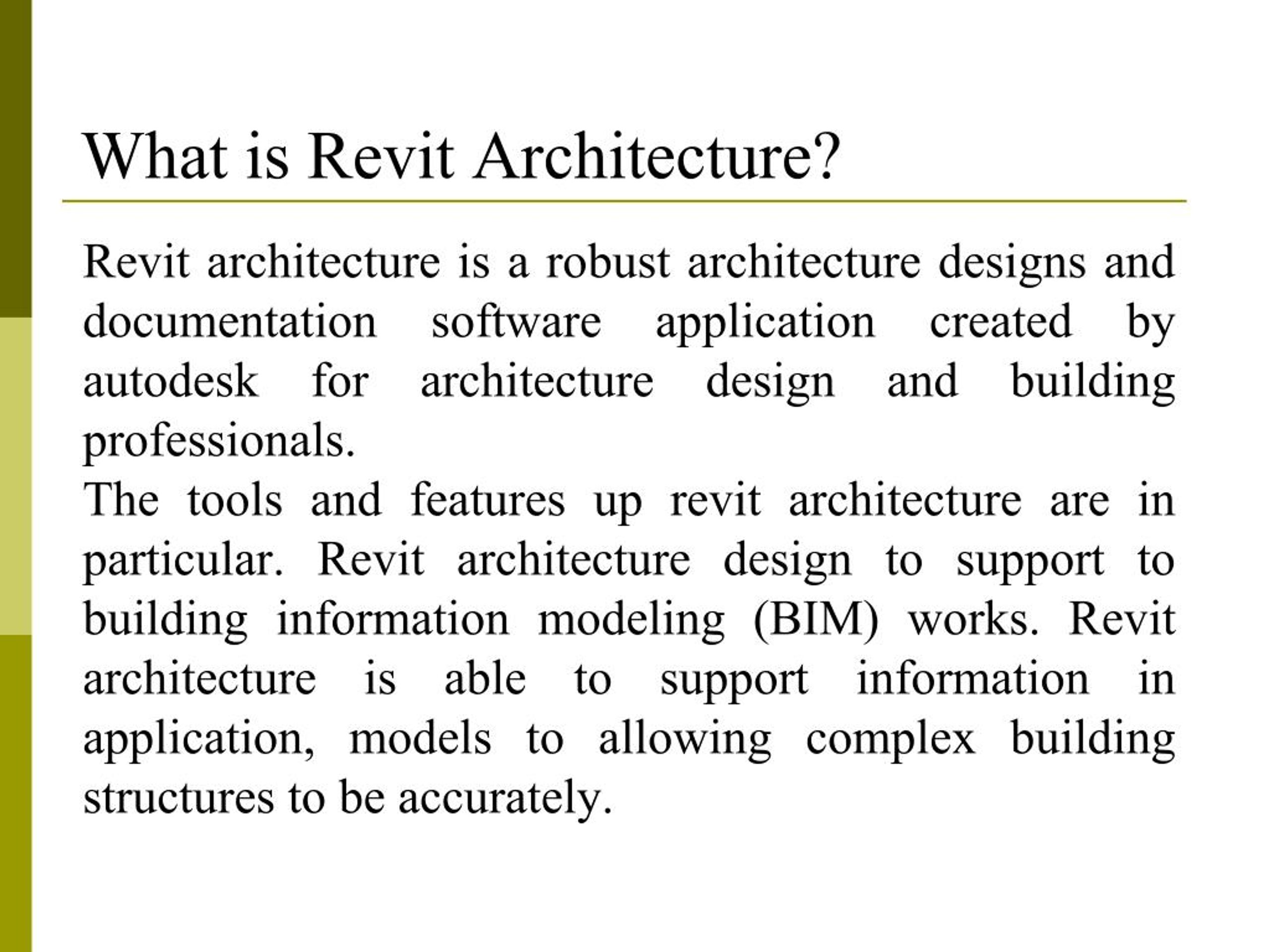 revit architecture software ppt presentation