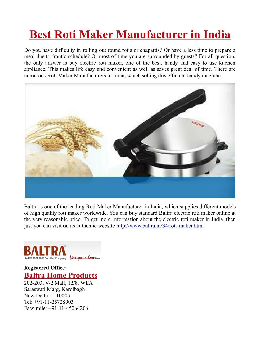 essay on roti maker