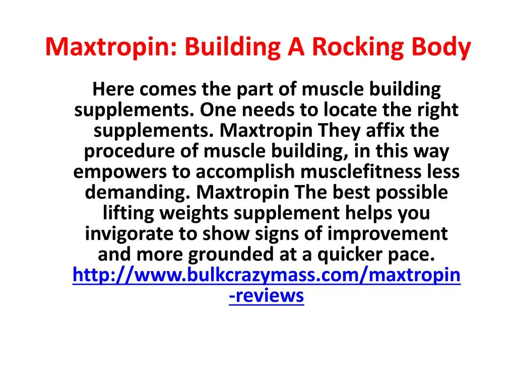 maxtropin building a rocking body n.