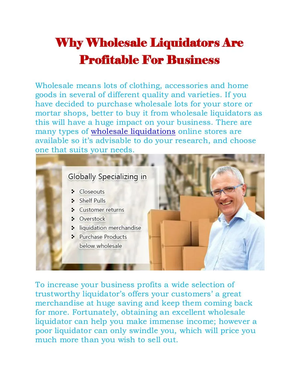 PPT Why Wholesale Liquidators Are Profitable For Business PowerPoint