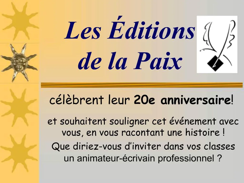 PPT Les ditions de la Paix PowerPoint Presentation, free download