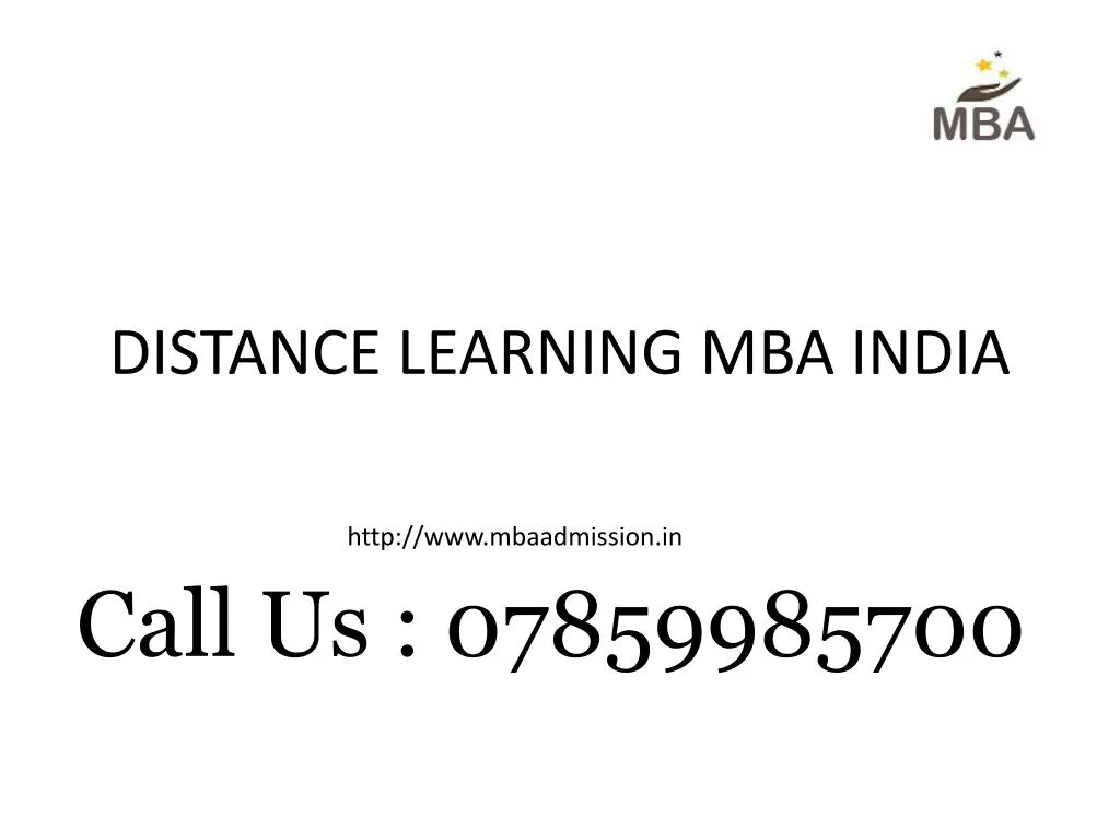 distance learning mba india n.