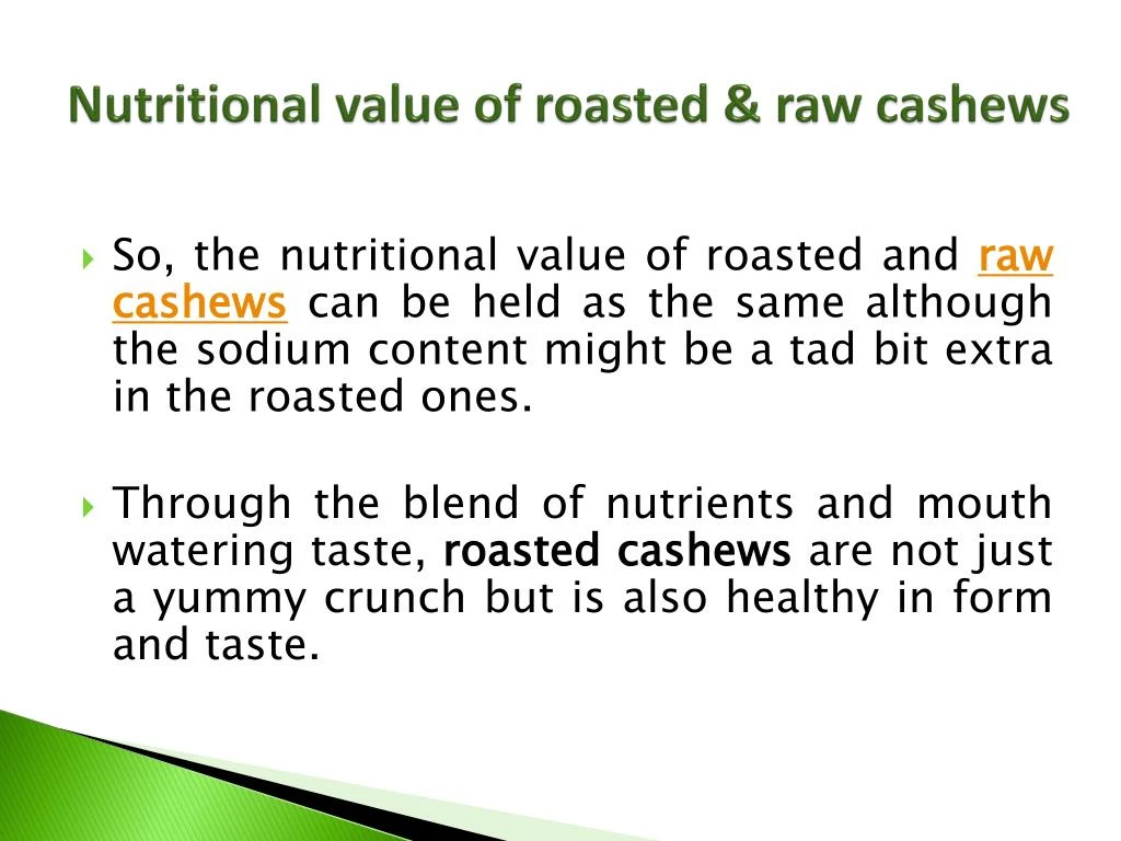 raw cashew nutrition facts