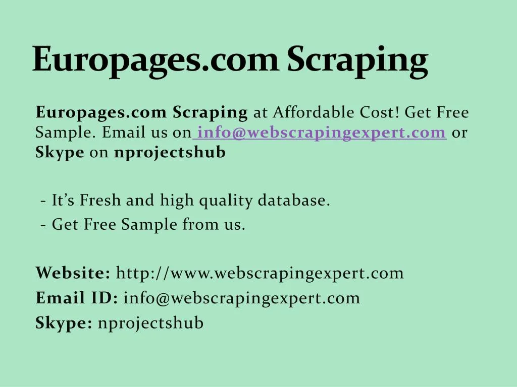 europages com scraping n.
