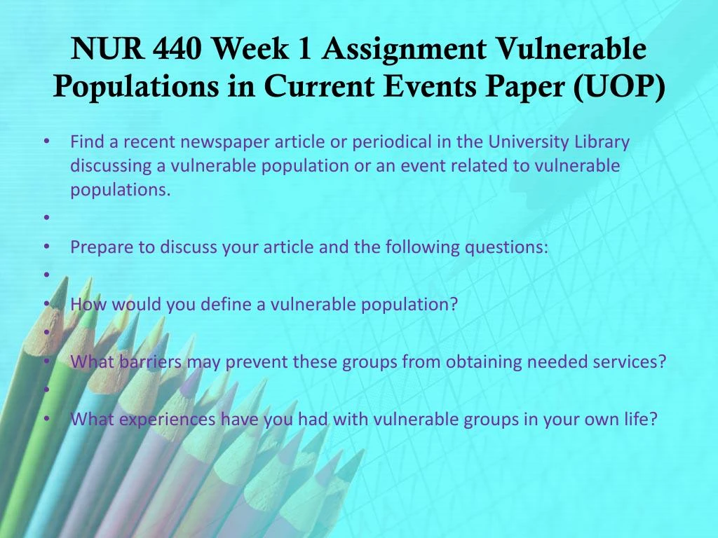 a recent newspaper article discussing a vulnerable population or an event related to vulnerable popu a recent newspaper article discussing a vulnerable population or an event related to vulnerable popu