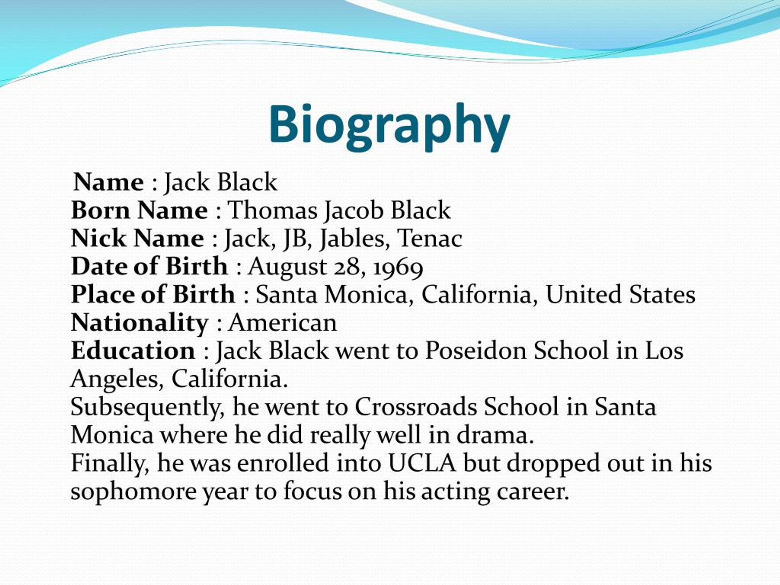 Jack Black Biography