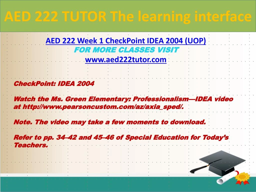 aed 222 week 7 aed 222 week 7