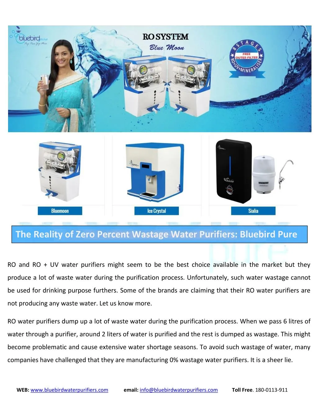 PPT - RO, UV, UF, Water Purifiers for Home and Office : Bluebird Pure ...