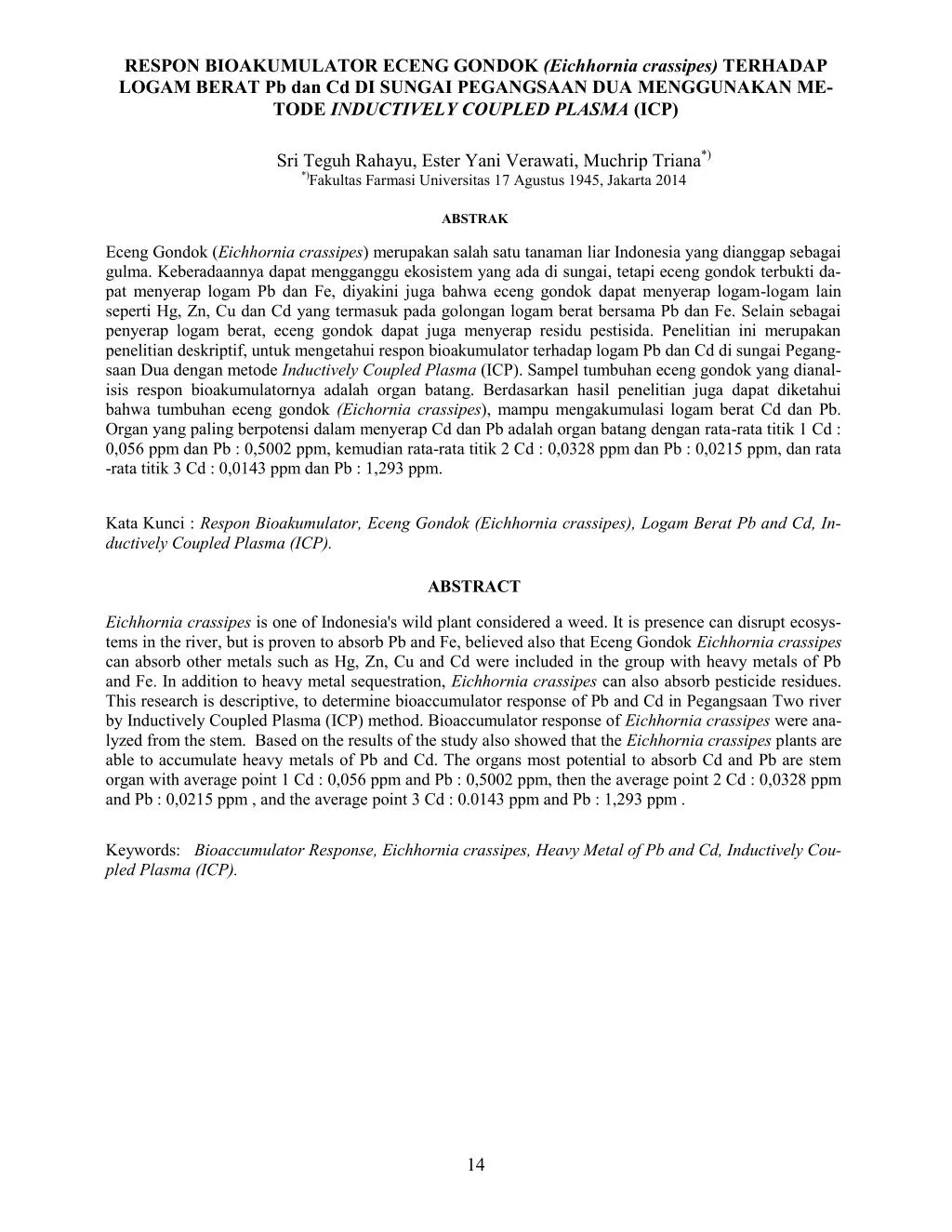  Abstrak  Contoh  Jurnal Ilmiah Jurnal Doc