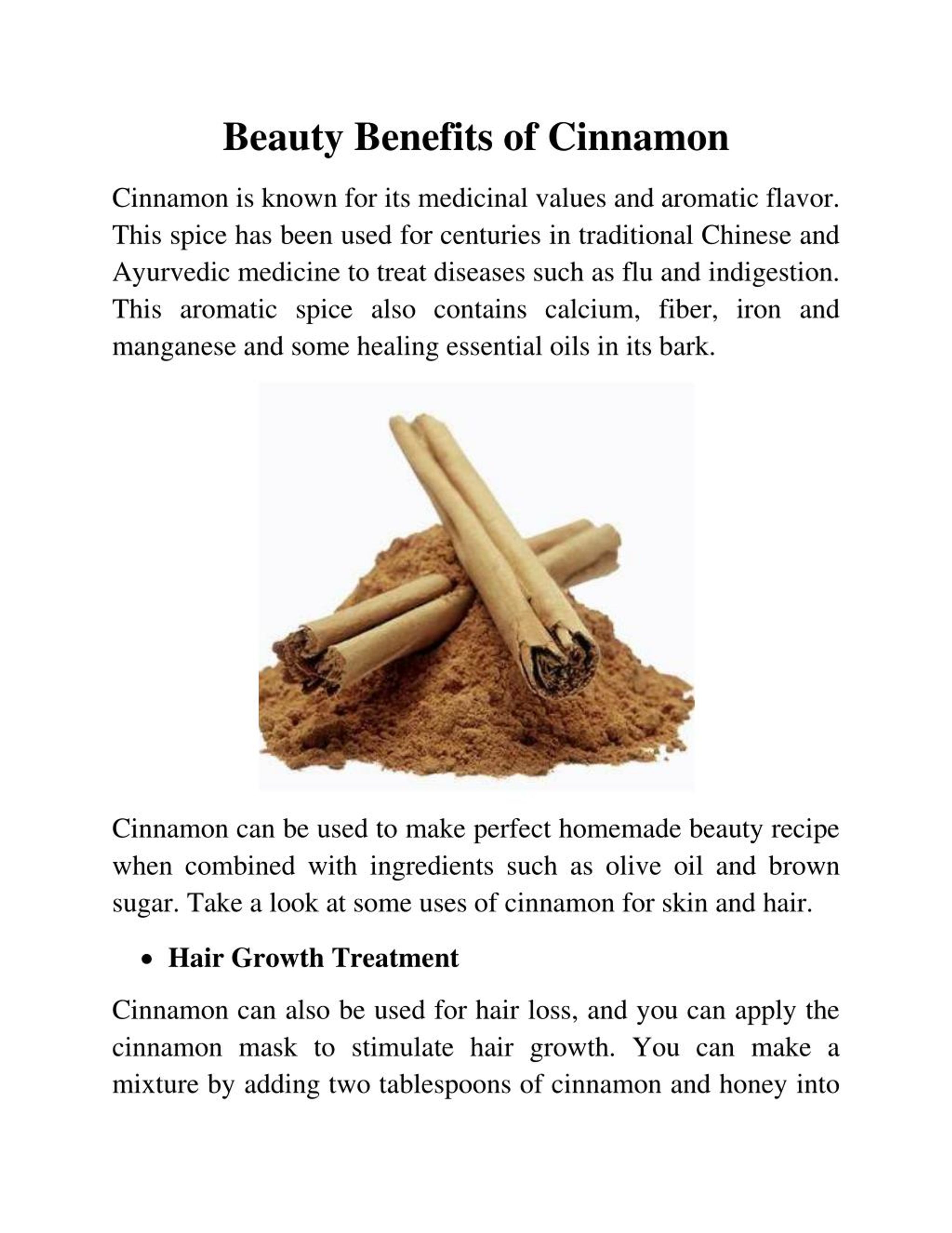ppt - top beauty benefits of cinnamon powerpoint