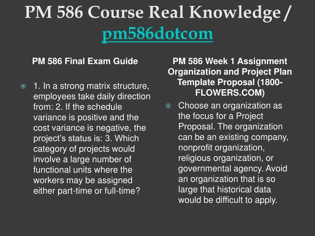 pm586 final study guide pm586 final study guide