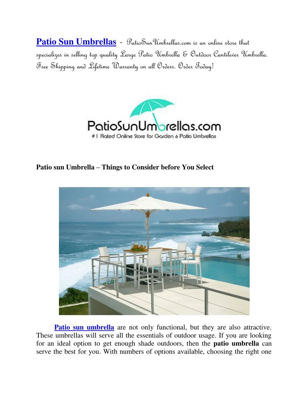 best quality cantilever umbrella