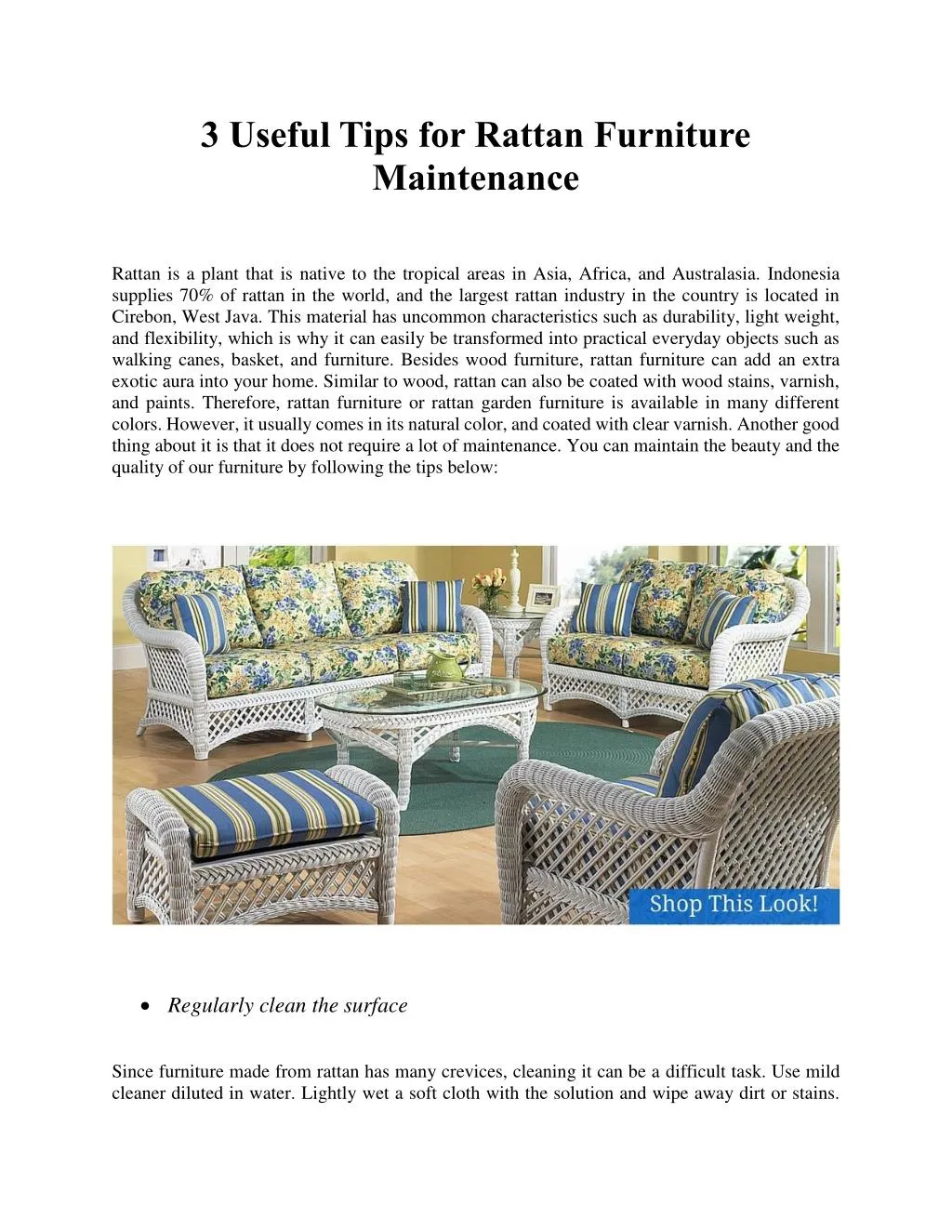 Ppt 3 Useful Tips For Rattan Furniture Maintenance Powerpoint