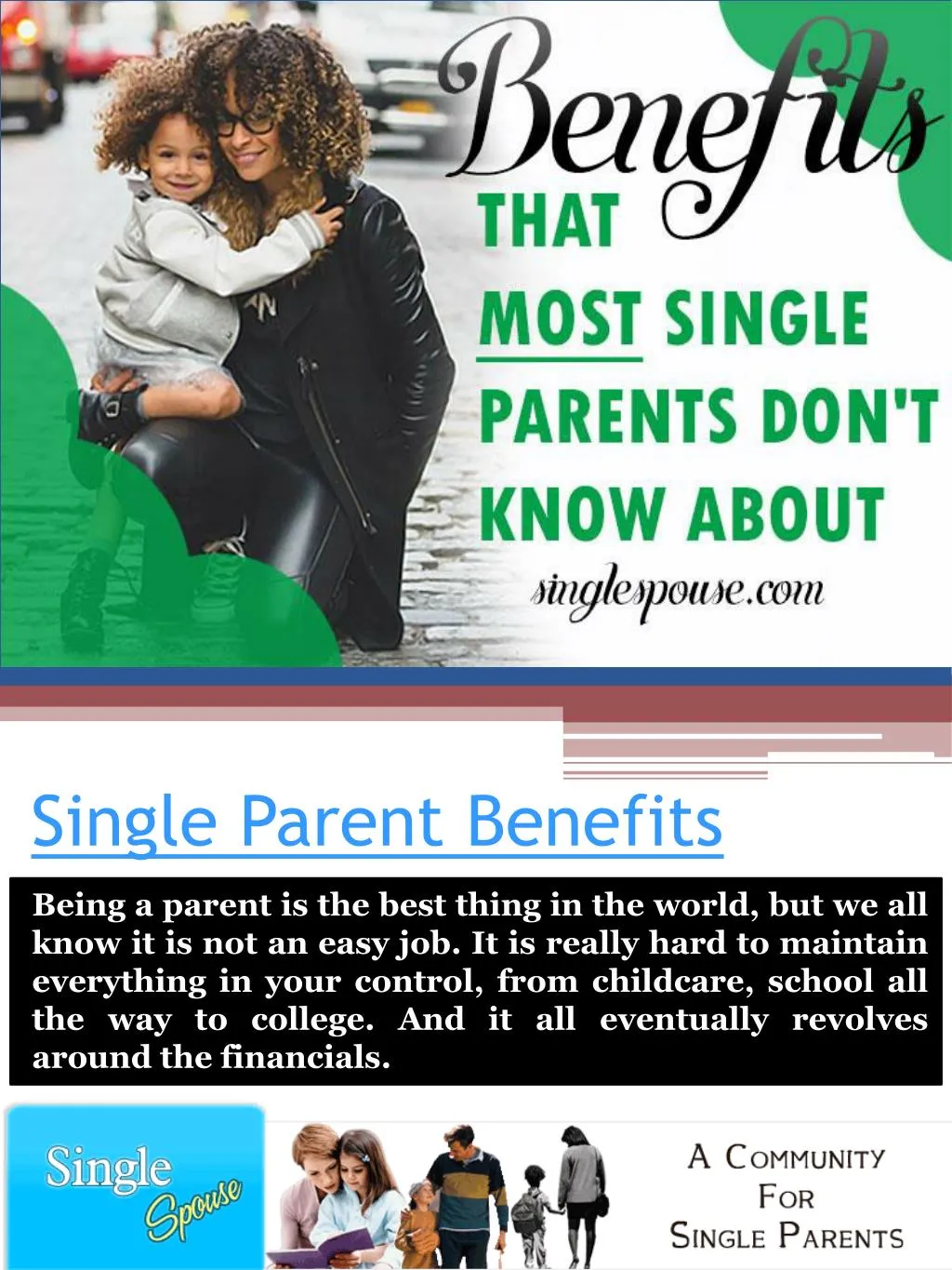 PPT Benefits For Single Parents PowerPoint Presentation, free download ID7356672