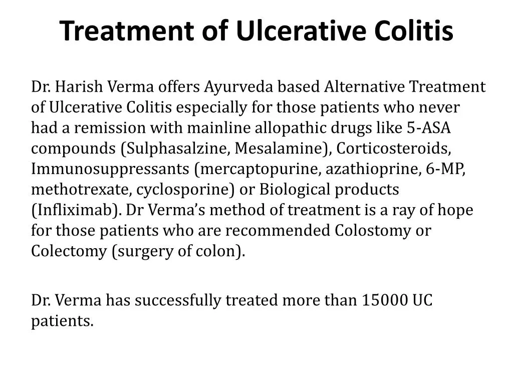 PPT Ulcerative Colitis Treatment PowerPoint Presentation