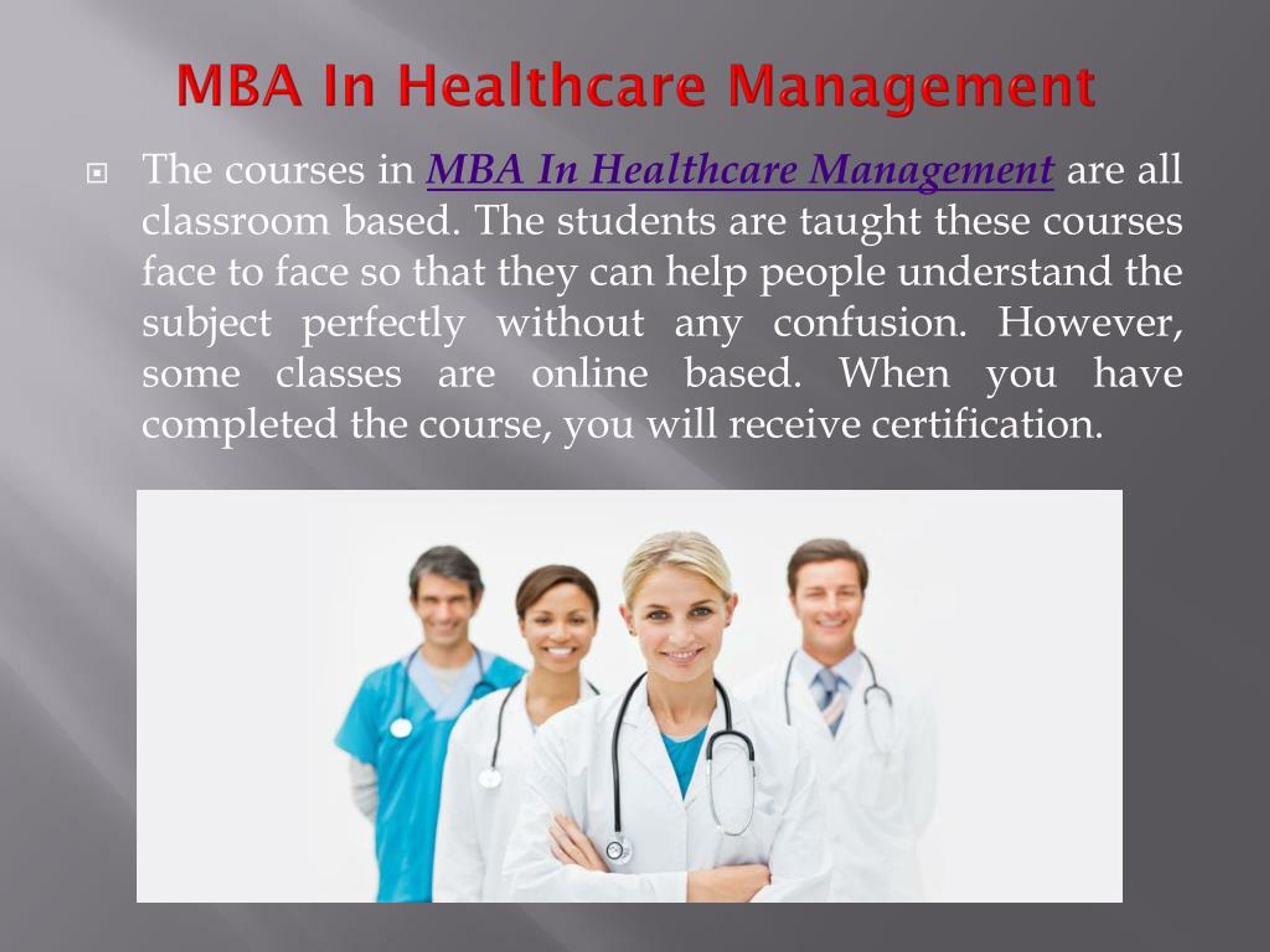 PPT MBA In Healthcare Management For Brighter Future PowerPoint   Mba In Healthcare Management1 L 