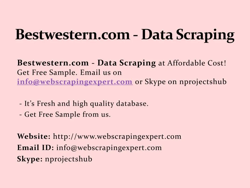 bestwestern com data scraping n.