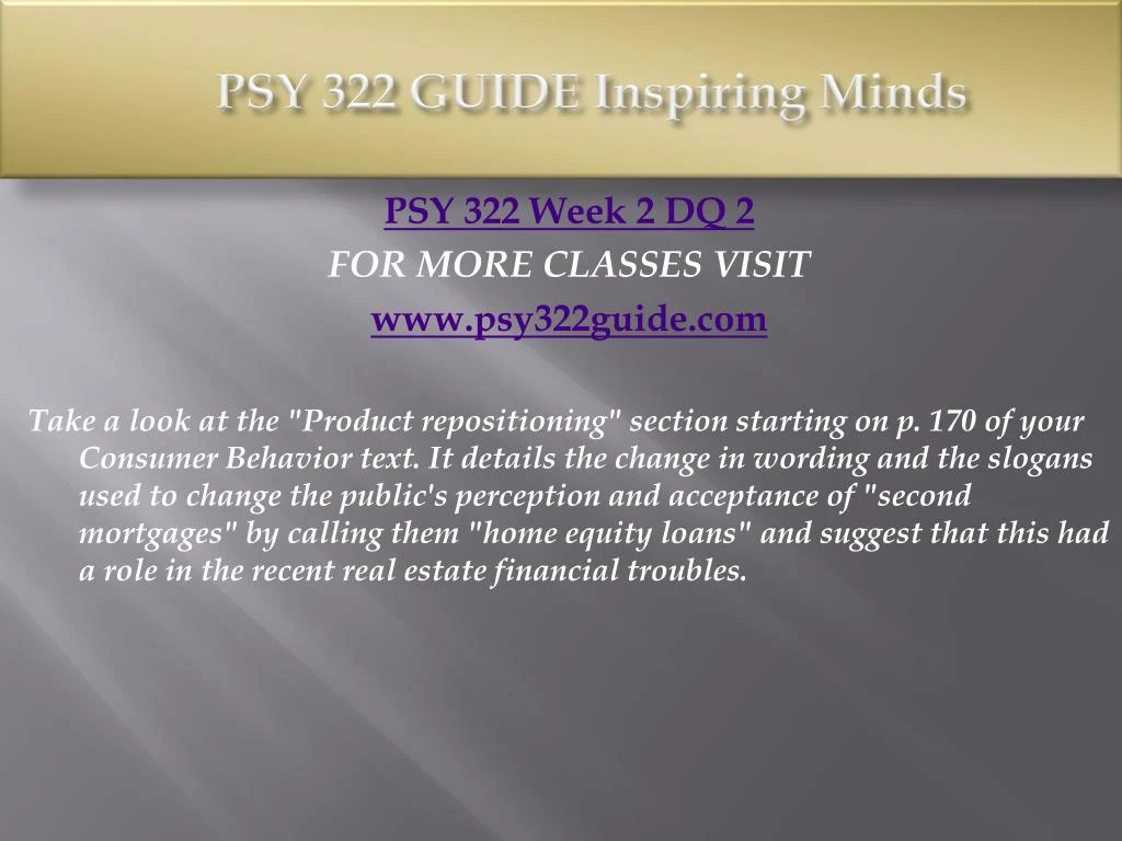 week 5 psy 322 week 5 psy 322