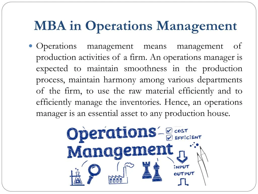 What Is Mba In Operations Management