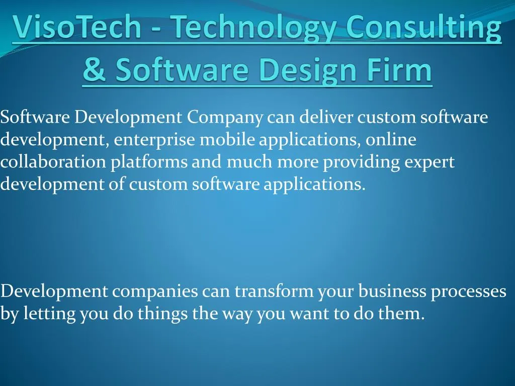 visotech technology consulting software design firm n.