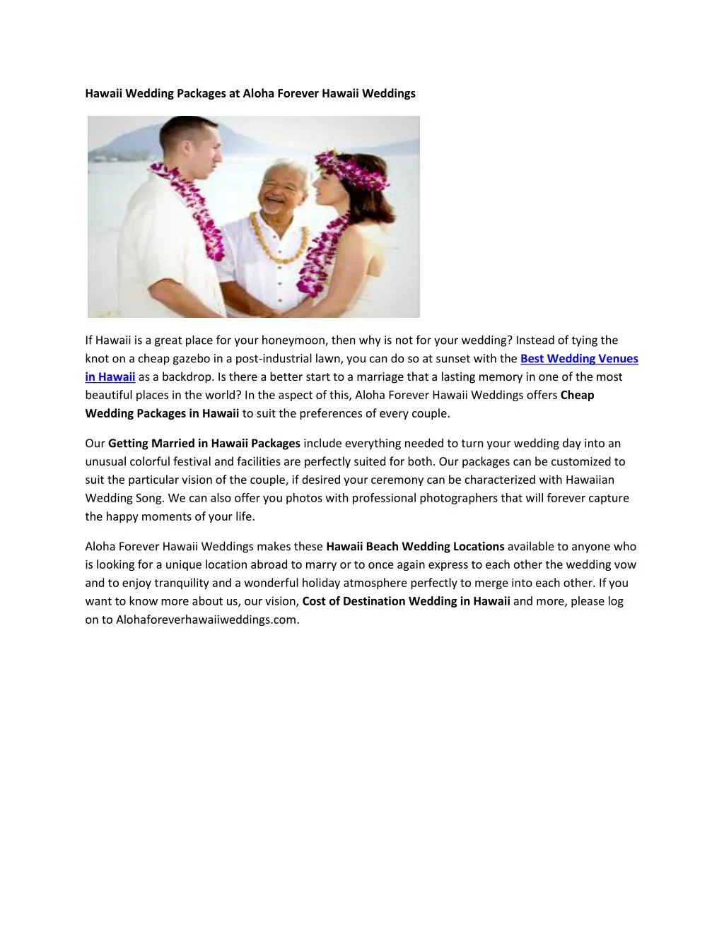 Ppt Cheap Hawaiian Weddings Powerpoint Presentation Free