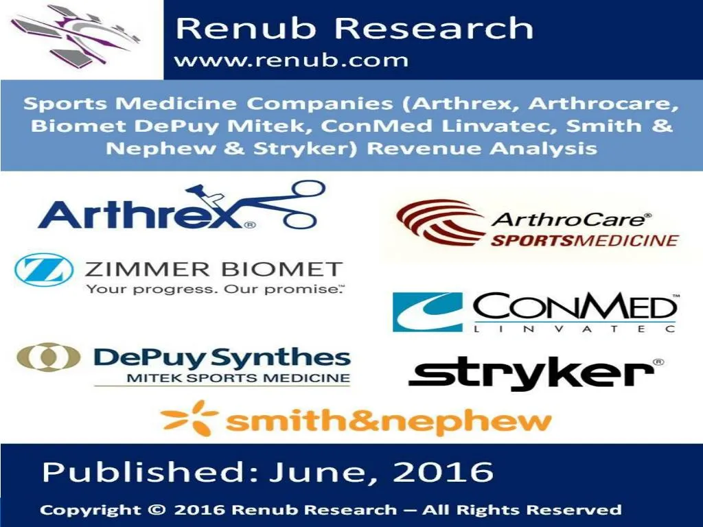 PPT Sports Medicine Companies Revenue Analysis PowerPoint