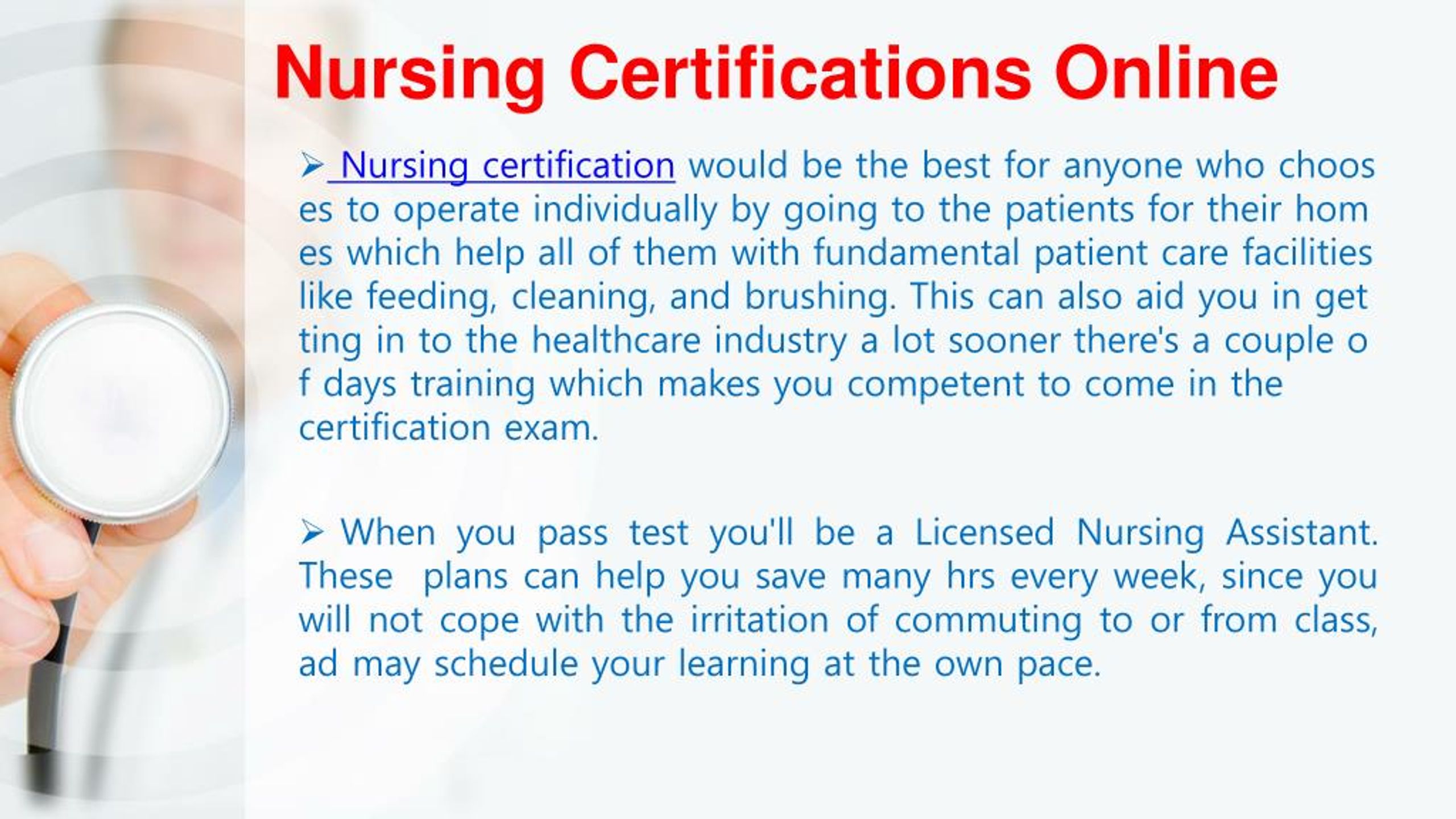 PPT Nursing Certifications Getting Nursing Certification PowerPoint