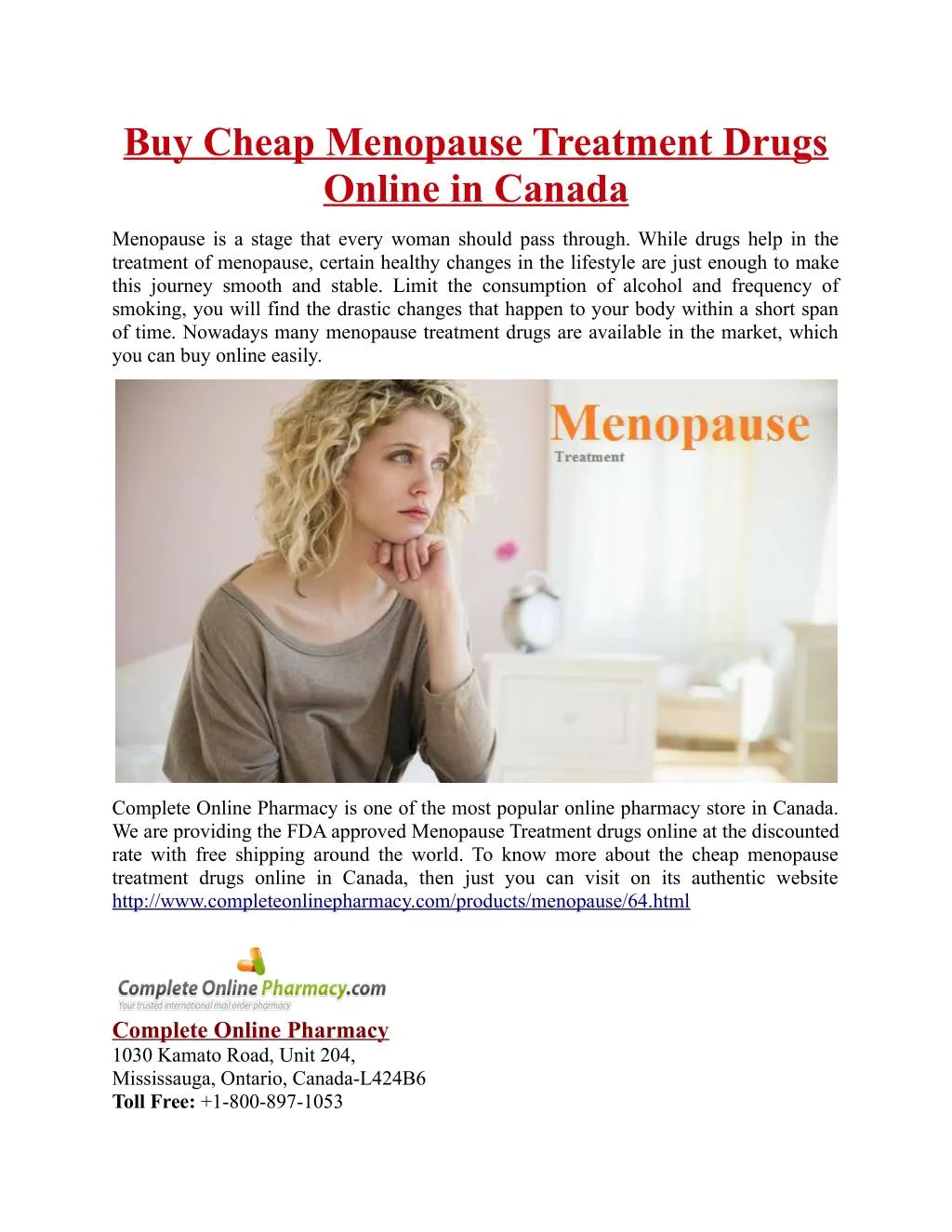 PPT Buy Cheap Menopause Treatment Drugs Online in Canada PowerPoint Presentation ID7367415