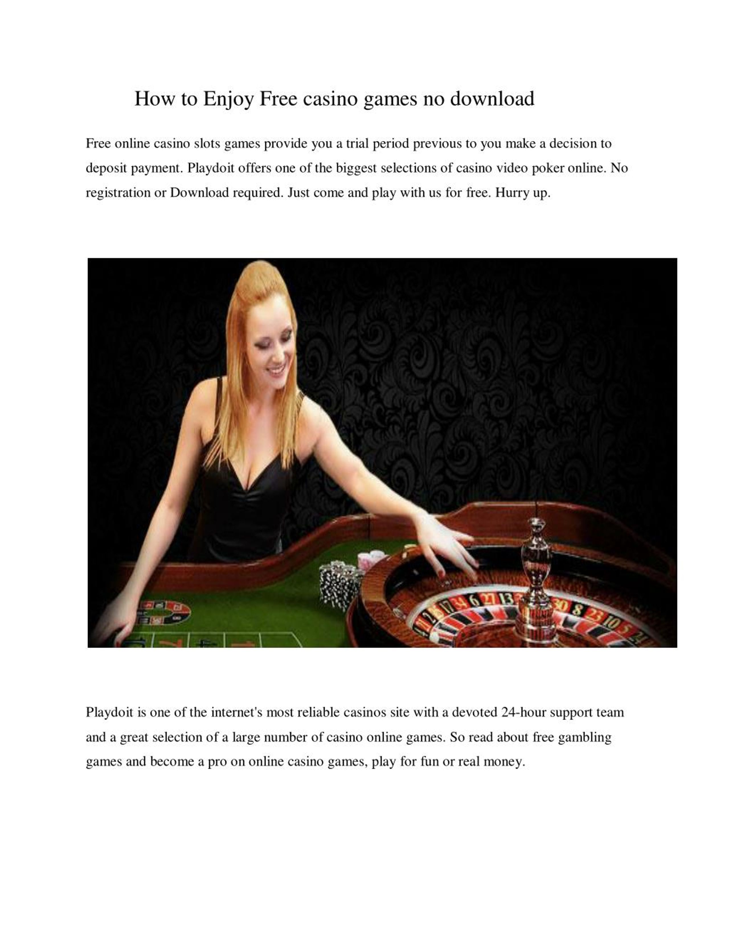 Free online casino games no download no reg