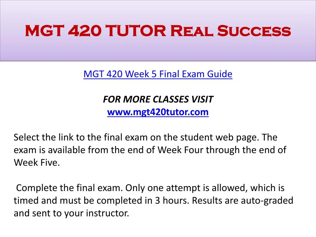 mgt 420 week 5 final exam mgt 420 week 5 final exam