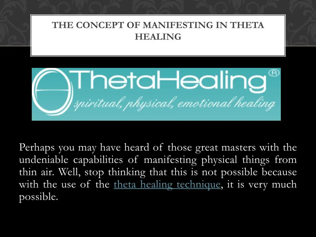 the concept of manifesting in theta healing n.