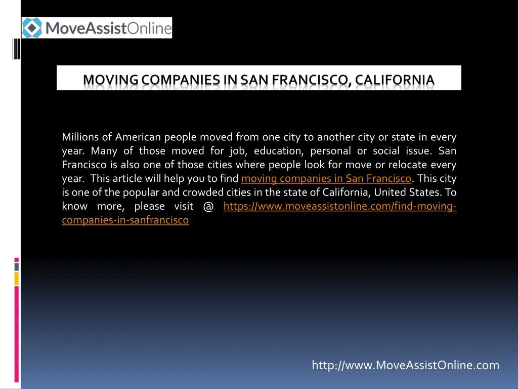 moving companies in san francisco california n.