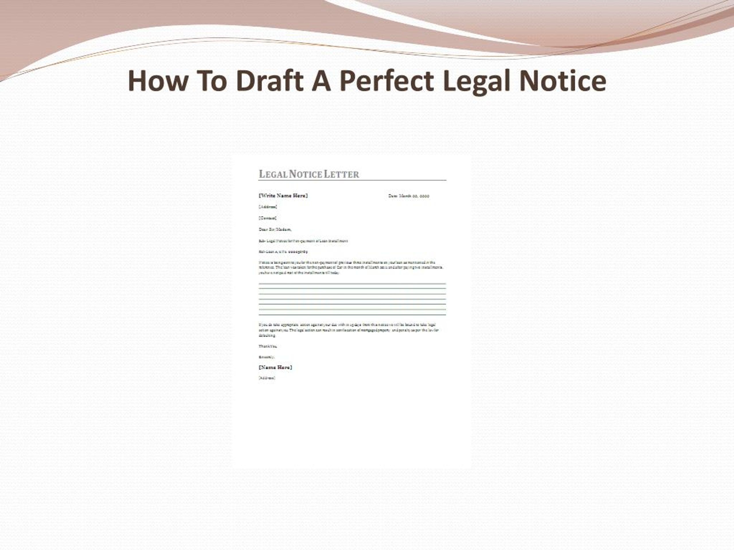 PPT How To Draft A Perfect Legal Notice PowerPoint Presentation Free 