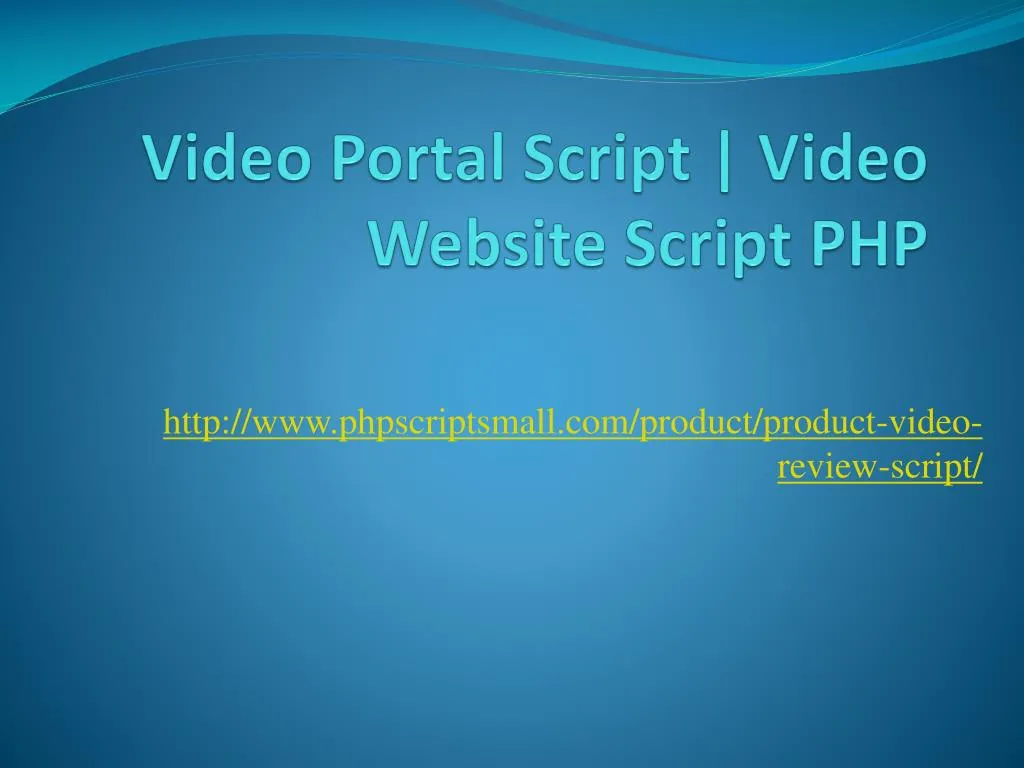 video portal script video website script php n.