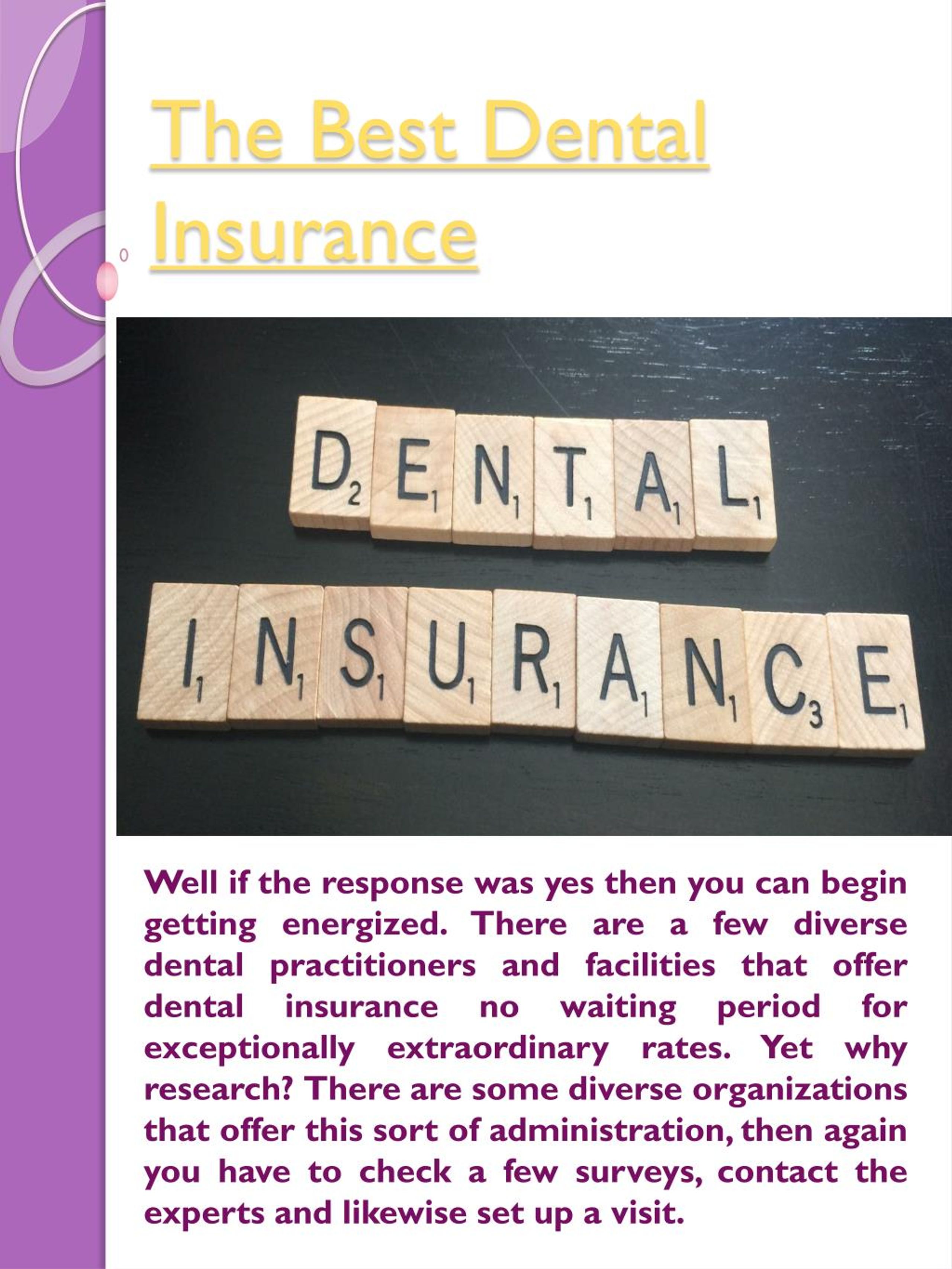 PPT no waiting period dental insurance PowerPoint