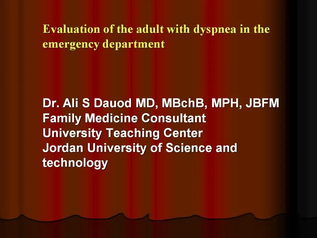 PPT - Evaluation of the adult with dyspnea in the emergency department ...