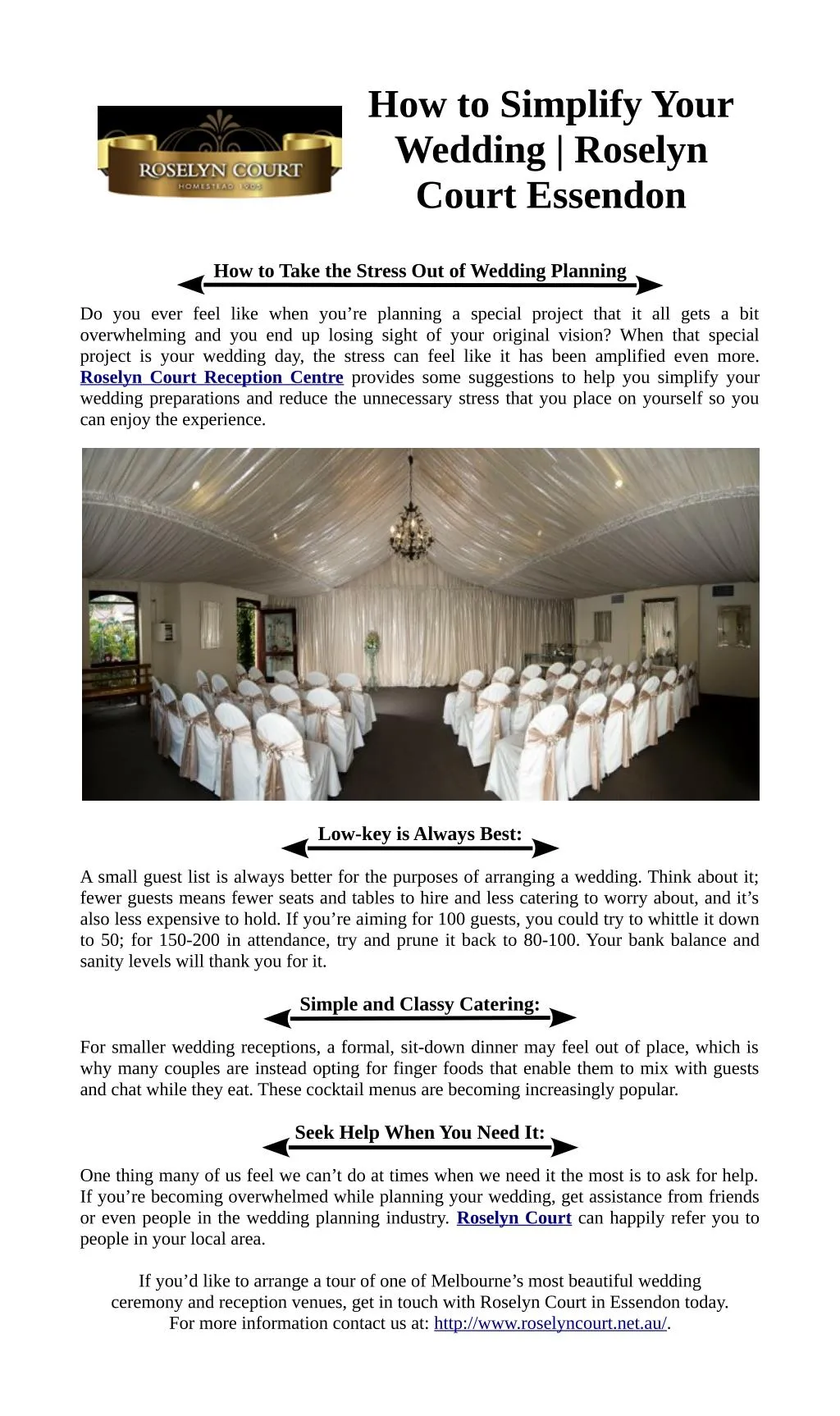 Ppt How To Simplify Your Wedding Roselyn Court Essendon