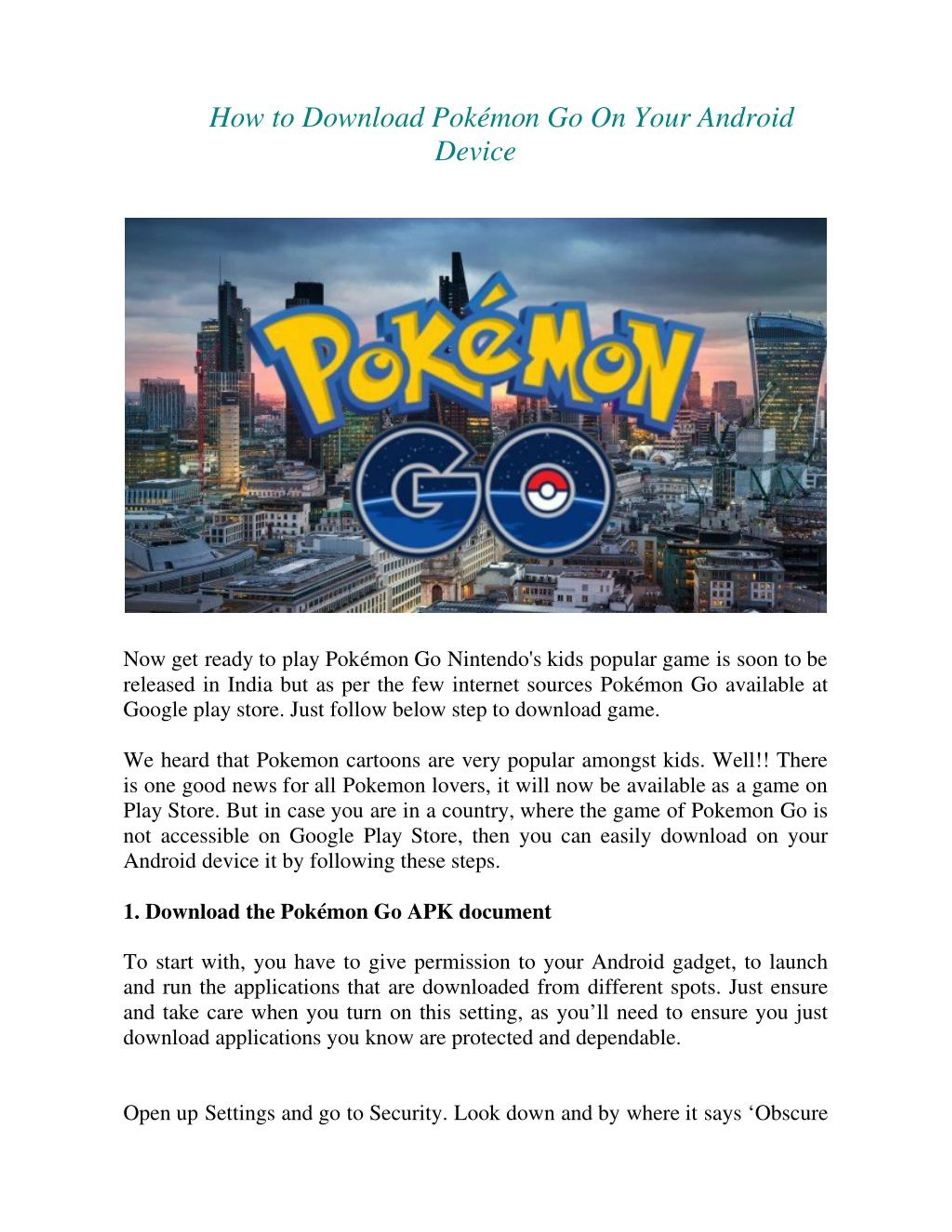 Download Pokémon GO APK for Android