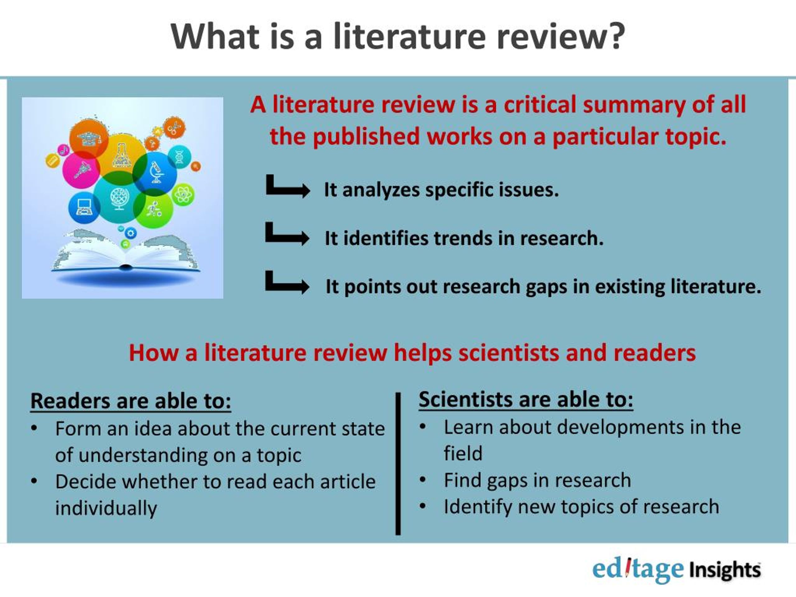 what literature review include