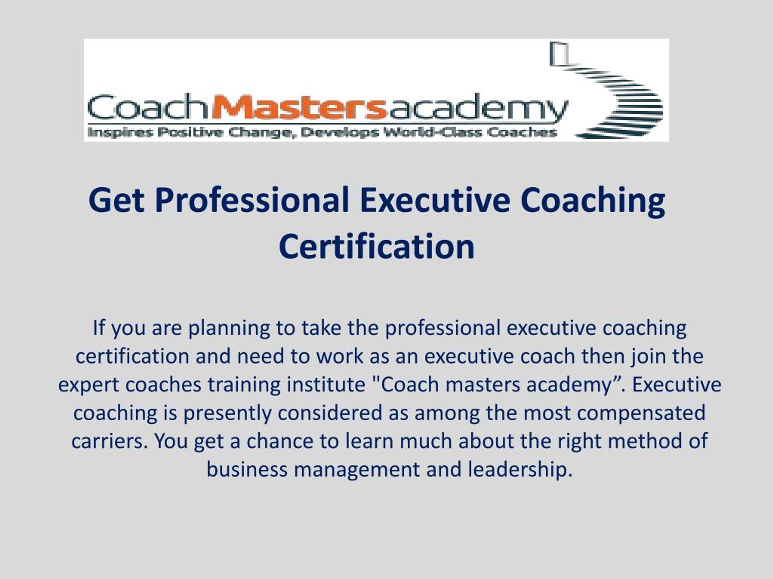 executive coaching certification