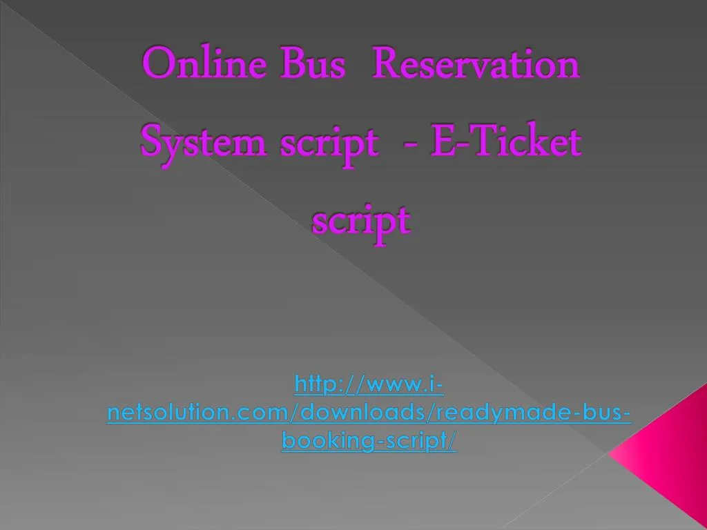online bus reservation system script e ticket script n.
