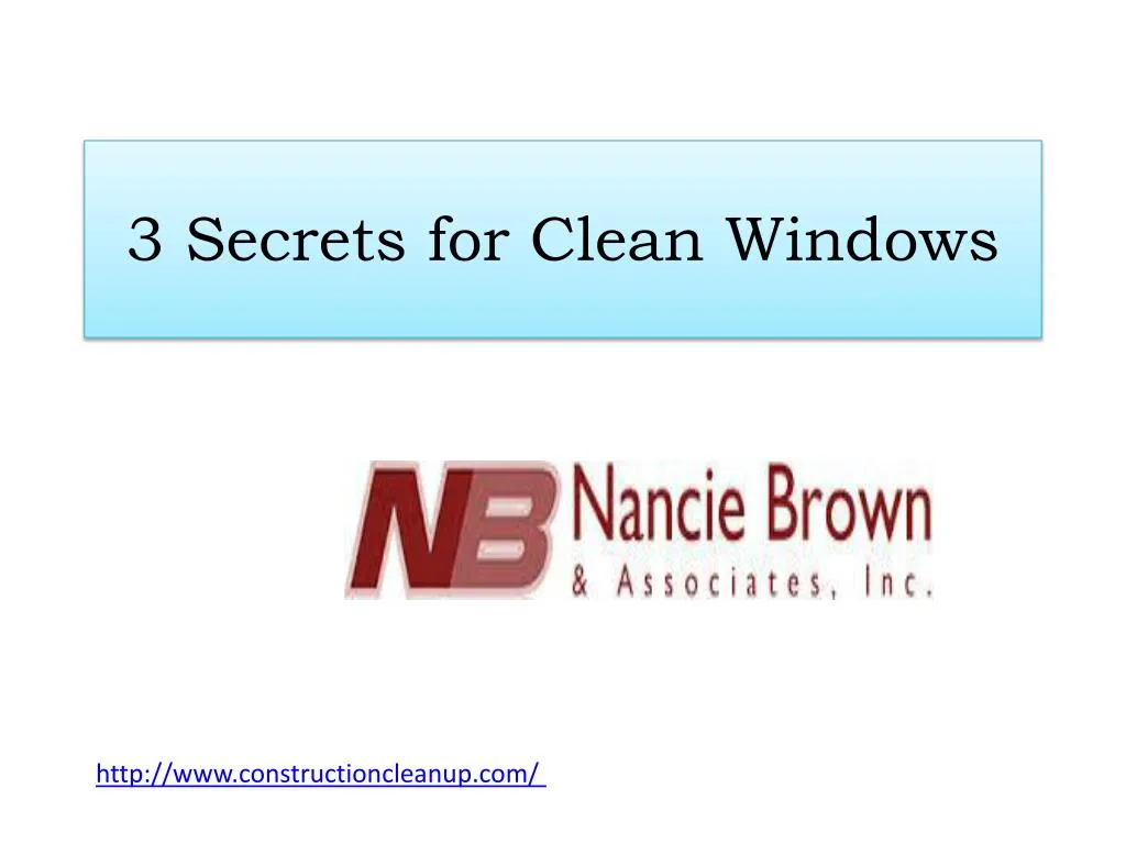 3 secrets for clean windows n.
