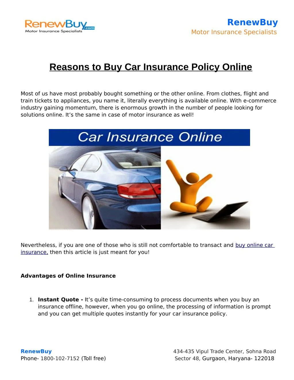 PPT Reasons to Buy Car Insurance Policy Online