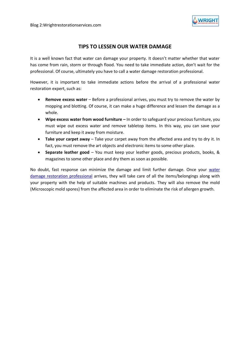 PPT - Tips To Lessen Our Water Damage? PowerPoint Presentation, free ...