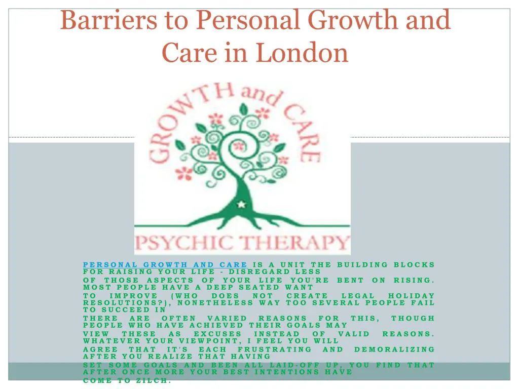 PPT Barriers to Personal Growth and Care in London