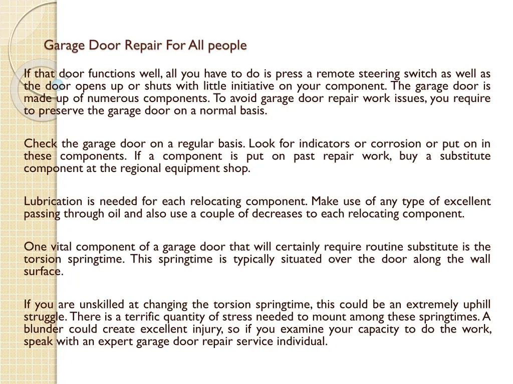 garage door repair for all people n.