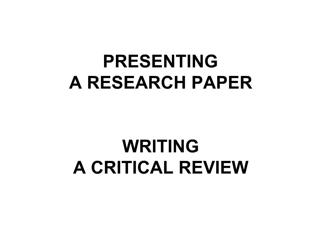 critical review of a research paper example ppt