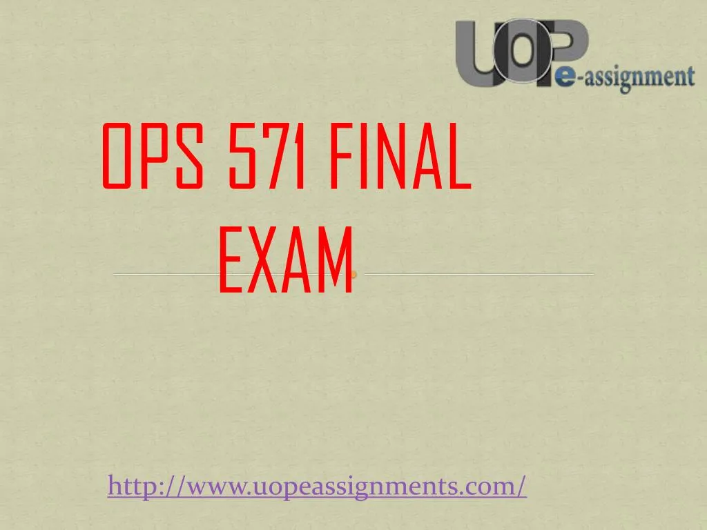 ops571 final exam ops571 final exam